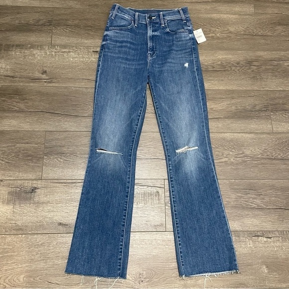 Mother Anthropologie Hustler Ankle Fray Jeans Can’t Stop Staring Sz 24 NEW. - Picture 2 of 14
